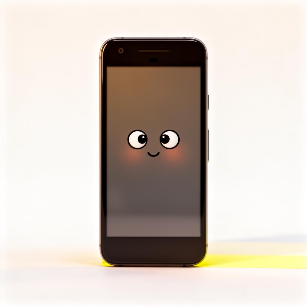 Smartphone character looking hopeful